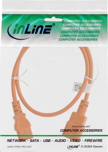 Kabel zasilający InLine InLine® Power cable extension, C13 to C14, orange, 0.5m 2