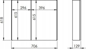RE060700030000 / ELITA / SZAFKA WISZĄCA Z LUSTREM / BASIC 70 2D / 904661 / 4