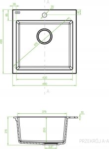 Zlewozmywak SBA_410T / LAVEO / ALENA / ZLEWOZMYWAK GRANITOWY BEŻOWY! 1-KOMOROWY 49X49 / 3