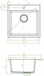 Zlewozmywak SBA_410T / LAVEO / ALENA / ZLEWOZMYWAK GRANITOWY BEŻOWY! 1-KOMOROWY 49X49 / 4