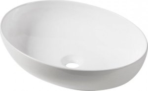 Umywalka VGR1621T / LAVEO / AMBER / UMYWALKA NABLATOWA GRANITOWA OWALNA 41CM BIAŁA / 4