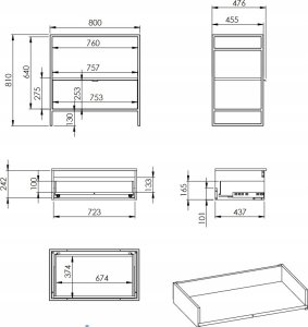 RE010800077050 / ELITA / INDUS / SZAFKA 80 1S DĄB CANELA DO STELAŻA / 168676 / 2
