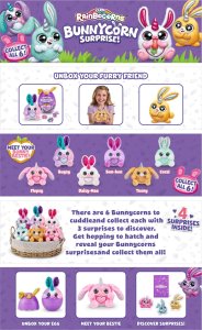 HP RAINBOCORNS plush toy with accessories Bunnycorn, 9260/9260SQ1 18