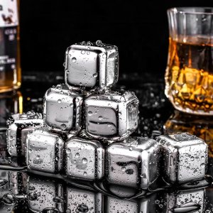 Metalowe KOSTKI LODU do Drinków Whisky - 4 sztuki 5