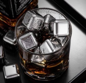 Metalowe KOSTKI LODU do Drinków Whisky - 4 sztuki 6
