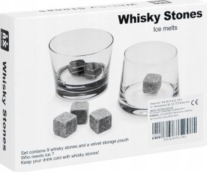 Kamienne kostki lodu do whisky - 9 sztuk + Worek 11