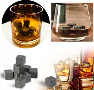 Kamienne kostki lodu do whisky - 9 sztuk + Worek 12