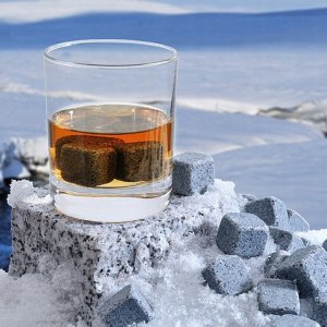 Kamienne kostki lodu do whisky - 9 sztuk + Worek 4
