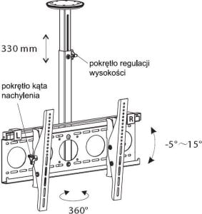 MKMS - TECHNOLOGY Uchwyt LCD/LED/PLASMA 23-50 400x400 sufitowy MKMs 6