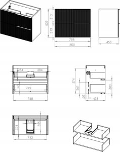 RE010804047160 / ELITA / SOHO / SZAFKA 80 2S BLACK MATT PDW / 168743 / 9