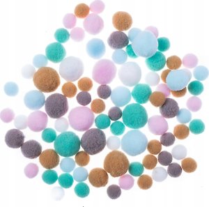 Stnux POMPONY PLUSZOWE, MIX FROSTY PASTELS, 90 SZT. 1