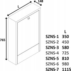 SZNS-5 SZAFKA NATYNKOWA Z MIEJSCEM NA STEROWANIE 12 OBWODÓW SZER X WYS X GŁ 810X765X148 SIGMA-LI  // TG.SZNS-5 5