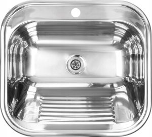 Zlewozmywak SKN_090D / KUCHINOX / CHIOS / ZLEW/KOMORA GOSPODARCZA STAL 55X50CM Z OTWOREM NA BAT + SYFON + MOCOWANIA ( CZZS032K ) / 2