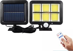 Ścienna lampa solarna SMT-F120-6COB pilot, czujnik ruchu i zmierzchu Ścienna lampa solarna SMT-F120-6COB pilot, czujnik ruchu i zmierzchu 2