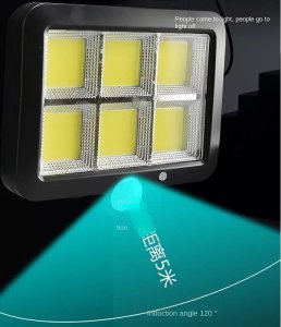 Ścienna lampa solarna SMT-F120-6COB pilot, czujnik ruchu i zmierzchu Ścienna lampa solarna SMT-F120-6COB pilot, czujnik ruchu i zmierzchu 5