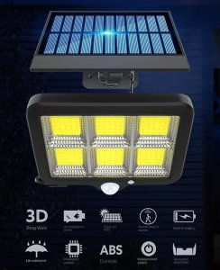 Ścienna lampa solarna SMT-F120-6COB pilot, czujnik ruchu i zmierzchu Ścienna lampa solarna SMT-F120-6COB pilot, czujnik ruchu i zmierzchu 6