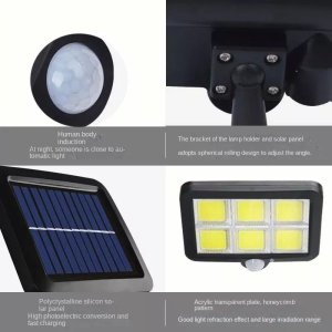 Ścienna lampa solarna SMT-F120-6COB pilot, czujnik ruchu i zmierzchu Ścienna lampa solarna SMT-F120-6COB pilot, czujnik ruchu i zmierzchu 9