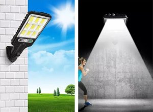 Mała Latarnia uliczna solarna 15W COB, z pilotem, czujnikiem ruchu i zmierzchu Latarnia uliczna solarna 15W COB, z pilotem, czujnikiem ruchu i zmierzchu 3