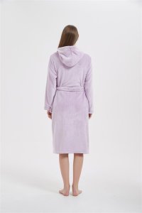 Spod Igły i Nitki Szlafrok Mikrofibra z Kapturem S/M Carlo Lawendowy 3