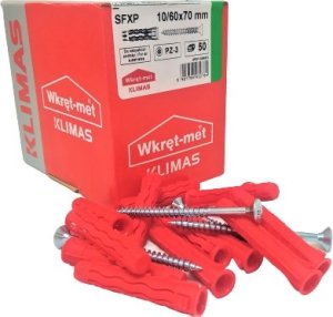 Rawlplug Kołek uniwersalny 10x60/70, wkręt z łbem stożkowym, karton (SFXP-10060070 x 50szt.) 3