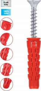 Rawlplug Kołek uniwersalny 10x60/70, wkręt z łbem stożkowym, karton (SFXP-10060070 x 50szt.) 34