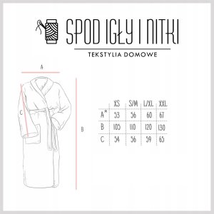 Spod Igły i Nitki Szlafrok Bawełniany z Kapturem Unisex XS Grafit 3