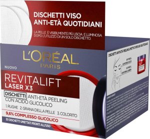L’Oreal Paris L'Oreal Paris, Revitalift Laser X3, Glycolic Acid, Anti-Ageing, Peel-Off Pads, 30 pcs For Women 1