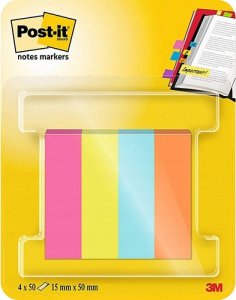 Post-it Znaczniki POST-IT® (670-4POP-EU), papier, 12,7x44,4mm, 4x50 kart., mix kolorów neon 1