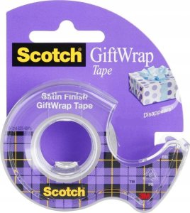 3M Taśma klejąca SCOTCH® Gift Wrap, niewidoczna, do pakowania, na podajniku, 19mmx6m 1