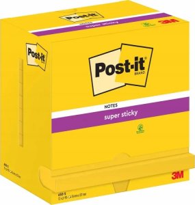 Post-It 3M Karteczki samoprzylepne POST-IT® Super Sticky (655-S), 127x76mm, 12x90 kartek, jaskrawo żółte 1