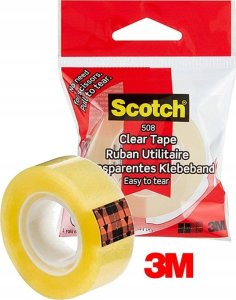 Staples Taśma klejąca Scotch 508 19mmx33m przezroczysta żółta 2