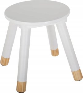 Atmosphera Taboret dla DZIECKA - stołek czteronożny, wysokość: 26 cm, Ø 24 cm, biały 1