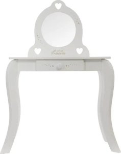 Atmosphera Stolik z lustrem i taboretem, toaletka z jedną szufladą, w kolorze białym 11