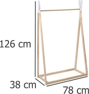 Atmosphera TIPI Drewniany wieszak na ubrania dla dzieci - 78 x 38 x 126 7