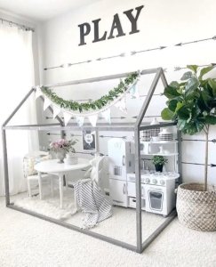 Atmosphera Drewniany domek dla dzieci, dekoracja - 115 x 66 x 126 cm 7