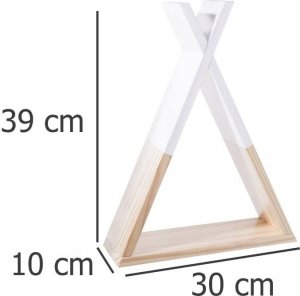 Atmosphera Półka dekoracyjna na ścianę TIPI - drewno, kolor biały 30 x 10 x 39 cm 4