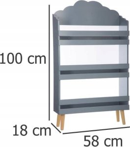 Atmosphera Szary regał do przechowywania - 3 poziomy, 58 x 18 x 100 cm 4