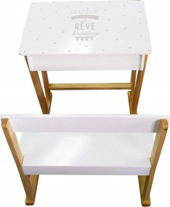 Atmosphera Stolik z krzesełkiem dla dziecka, krzesełko i stolik dla dziecka, stolik drewniany, stolik konsola, stolik edukacyjny, białe biurko 2