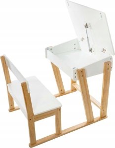 Atmosphera Stolik z krzesełkiem dla dziecka, krzesełko i stolik dla dziecka, stolik drewniany, stolik konsola, stolik edukacyjny, białe biurko 3