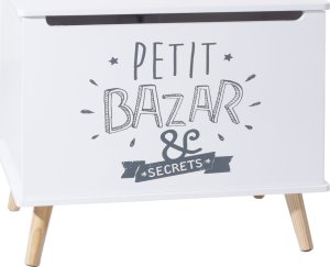 Atmosphera Skrzynia na zabawki „Petit Bazar & Secrets” , pudło na nóżkach do pokoju dziecięcego MDF 1