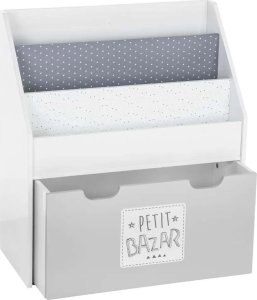 Atmosphera Regał dziecięcy z szufladą i przegródkami, 62,5 x 30 x 70 cm, biało-szary 5