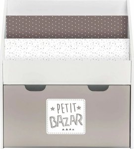 Atmosphera Regał dziecięcy z szufladą i przegródkami, 62,5 x 30 x 70 cm, biało-szary 7