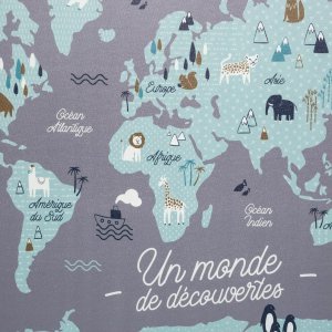 Atmosphera Mapa świata dla dzieci, dekoracja ścienna, 70x50 cm 3