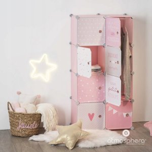 Atmosphera Szafa do pokoju dziecięcego, 64 x 31 x 124 cm, różowa 11