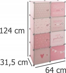 Atmosphera Szafa do pokoju dziecięcego, 64 x 31 x 124 cm, różowa 6