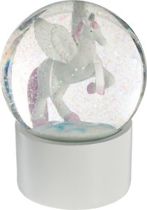 Atmosphera Kula śnieżna z brokatem, biały jednorożec, Ø 10 cm 3