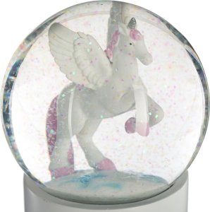 Atmosphera Kula śnieżna z brokatem, biały jednorożec, Ø 10 cm 4