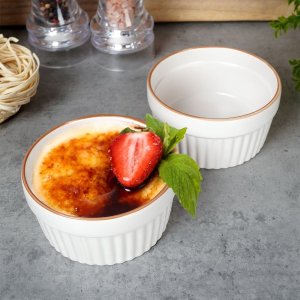Excellent Houseware Kokilki do zapiekania, porcelanowe, 2 sztuki, 200 ml, Ø 10 cm 2