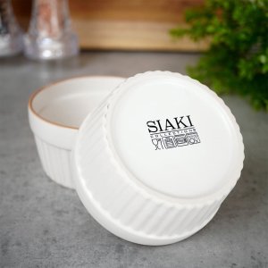 Excellent Houseware Kokilki do zapiekania, porcelanowe, 2 sztuki, 200 ml, Ø 10 cm 4