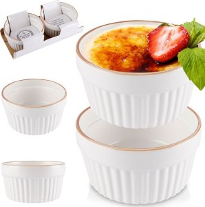 Excellent Houseware Kokilki do zapiekania, porcelanowe, 2 sztuki, 200 ml, Ø 10 cm 8